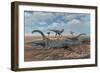 Allosaurus Dinosaurs Prey on Young Diplodocus Dinosaurs Trapped in a Mud Pit-Stocktrek Images-Framed Art Print