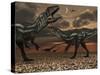 Allosaurus Dinosaurs Stalk their Next Meal-Stocktrek Images-Stretched Canvas