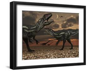 Allosaurus Dinosaurs Stalk their Next Meal-Stocktrek Images-Framed Photographic Print