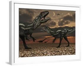 Allosaurus Dinosaurs Stalk their Next Meal-Stocktrek Images-Framed Photographic Print