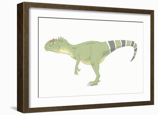 Allosaurus Pencil Drawing with Digital Color-Stocktrek Images-Framed Art Print