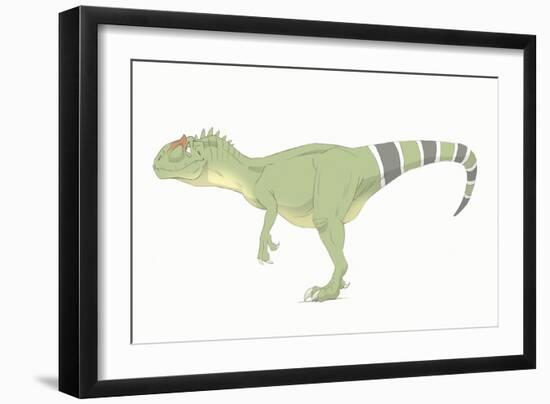 Allosaurus Pencil Drawing with Digital Color-Stocktrek Images-Framed Art Print