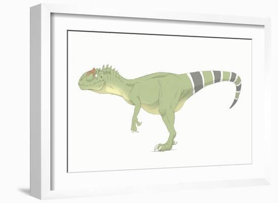 Allosaurus Pencil Drawing with Digital Color-Stocktrek Images-Framed Art Print