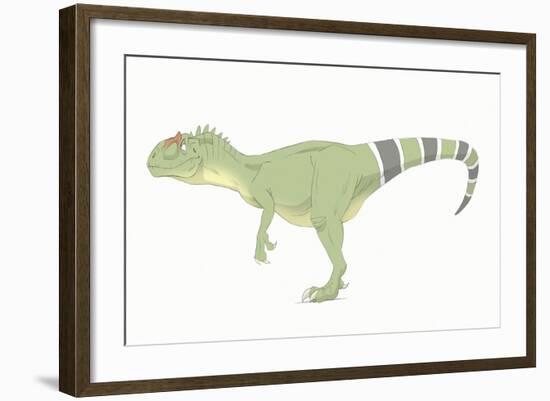 Allosaurus Pencil Drawing with Digital Color-Stocktrek Images-Framed Art Print