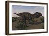 Alluring Majungasaurus in Swamp Grassland-Stocktrek Images-Framed Art Print