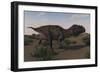 Alluring Majungasaurus in Swamp Grassland-Stocktrek Images-Framed Art Print