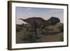 Alluring Majungasaurus in Swamp Grassland-Stocktrek Images-Framed Art Print