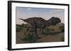 Alluring Majungasaurus in Swamp Grassland-Stocktrek Images-Framed Art Print