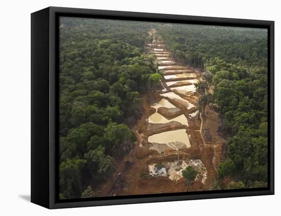 Alluvial Gold Mining in the Rainforest, Guyana-Pete Oxford-Framed Stretched Canvas