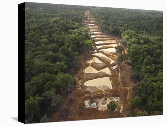 Alluvial Gold Mining in the Rainforest, Guyana-Pete Oxford-Stretched Canvas