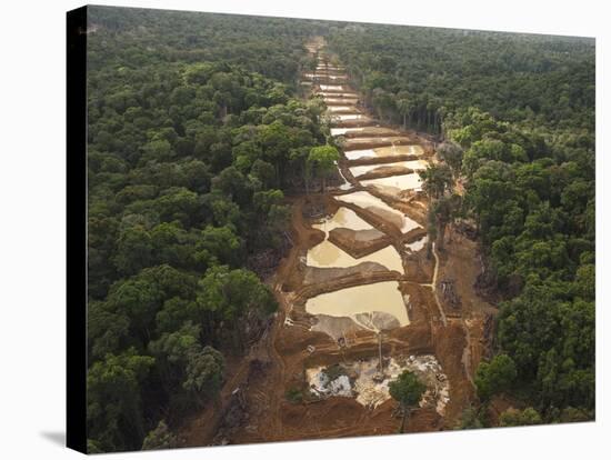 Alluvial Gold Mining in the Rainforest, Guyana-Pete Oxford-Stretched Canvas