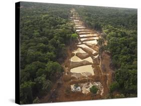 Alluvial Gold Mining in the Rainforest, Guyana-Pete Oxford-Stretched Canvas