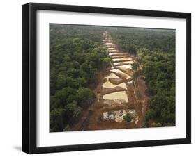 Alluvial Gold Mining in the Rainforest, Guyana-Pete Oxford-Framed Photographic Print