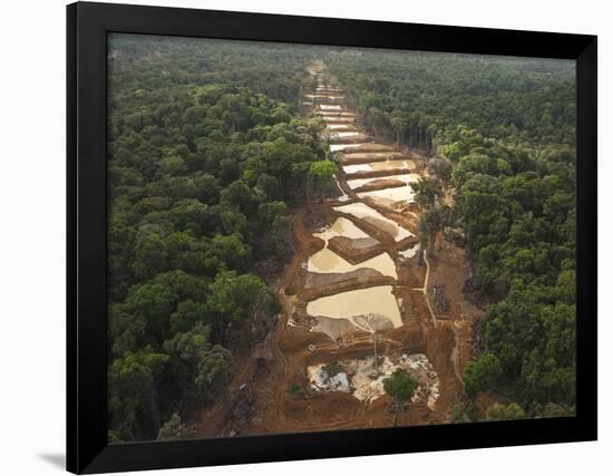 Alluvial Gold Mining in the Rainforest, Guyana-Pete Oxford-Framed Photographic Print