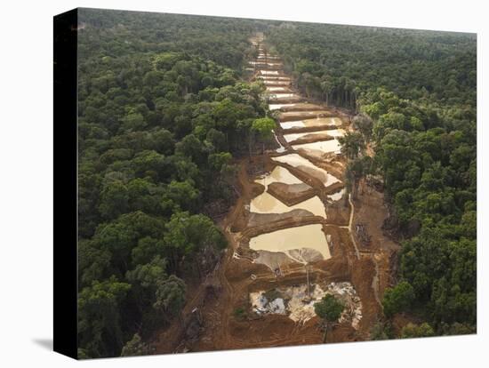 Alluvial Gold Mining in the Rainforest, Guyana-Pete Oxford-Stretched Canvas