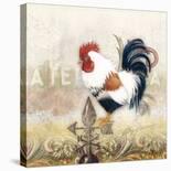 Checkerboard Rooster-Alma Lee-Stretched Canvas