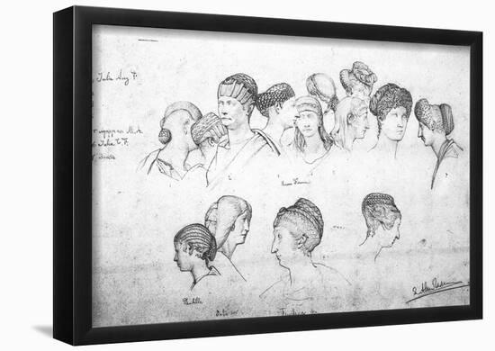 Alma-Tadema Sketch of Hairstyles from Ancient Sculptures Art Print Poster-null-Framed Poster