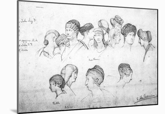 Alma-Tadema Sketch of Hairstyles from Ancient Sculptures Art Print Poster-null-Mounted Poster