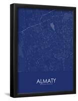 Almaty, Kazakhstan Blue Map-null-Framed Poster