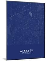 Almaty, Kazakhstan Blue Map-null-Mounted Poster