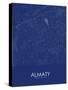 Almaty, Kazakhstan Blue Map-null-Stretched Canvas