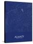 Almaty, Kazakhstan Blue Map-null-Stretched Canvas