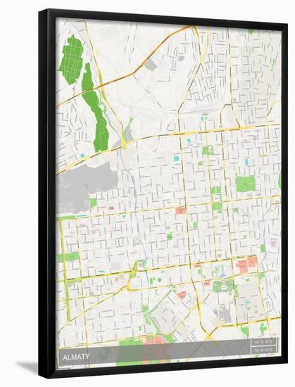 Almaty, Kazakhstan Map-null-Framed Poster