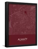Almaty, Kazakhstan Red Map-null-Framed Poster