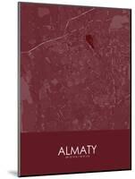 Almaty, Kazakhstan Red Map-null-Mounted Poster