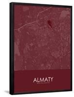 Almaty, Kazakhstan Red Map-null-Framed Poster