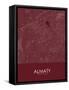 Almaty, Kazakhstan Red Map-null-Framed Stretched Canvas