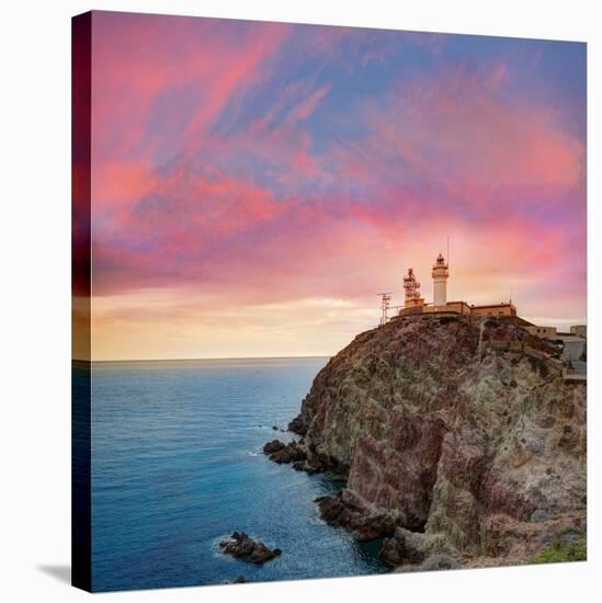 Almeria Cabo De Gata Lighthouse Sunset in Mediterranean Sea of Spain-Natureworld-Stretched Canvas