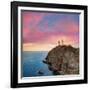 Almeria Cabo De Gata Lighthouse Sunset in Mediterranean Sea of Spain-Natureworld-Framed Photographic Print