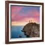 Almeria Cabo De Gata Lighthouse Sunset in Mediterranean Sea of Spain-Natureworld-Framed Photographic Print