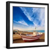 Almeria Cabo De Gata San Miguel Beach Boats in Spain-Natureworld-Framed Photographic Print