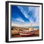 Almeria Cabo De Gata San Miguel Beach Boats in Spain-Natureworld-Framed Photographic Print