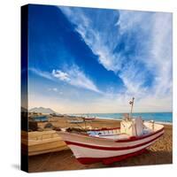 Almeria Cabo De Gata San Miguel Beach Boats in Spain-Natureworld-Stretched Canvas