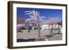 Almond Blossom in the Market Place, Landau, Deutsche Weinstrasse (German Wine Road)-Markus Lange-Framed Premium Photographic Print