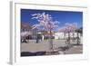 Almond Blossom in the Market Place, Landau, Deutsche Weinstrasse (German Wine Road)-Markus Lange-Framed Photographic Print