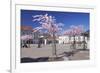 Almond Blossom in the Market Place, Landau, Deutsche Weinstrasse (German Wine Road)-Markus Lange-Framed Photographic Print