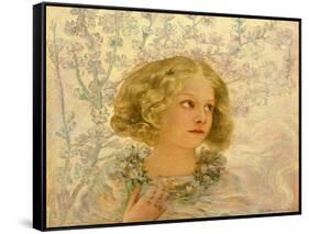 Almond Blossom (Oil on Board)-Edoardo Gioja-Framed Stretched Canvas