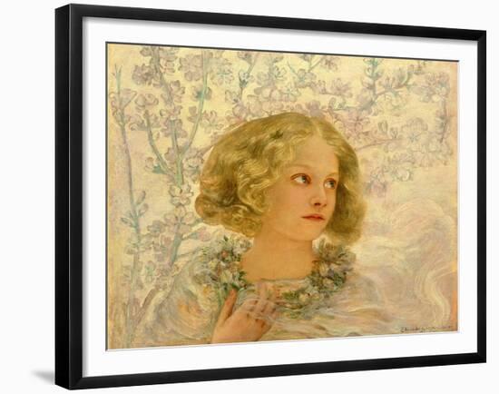 Almond Blossom (Oil on Board)-Edoardo Gioja-Framed Giclee Print