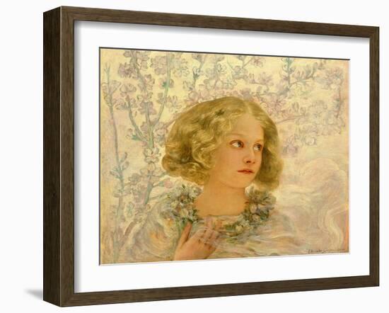 Almond Blossom (Oil on Board)-Edoardo Gioja-Framed Giclee Print