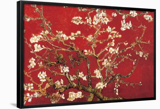 Almond Blossom - Red-Vincent van Gogh-Framed Poster