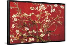 Almond Blossom - Red-Vincent van Gogh-Framed Poster