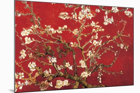 Almond Blossom - Red-Vincent van Gogh-Mounted Poster