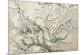 Almond Branches in Bloom, San Remy, c.1890 (tan)-Vincent van Gogh-Mounted Art Print