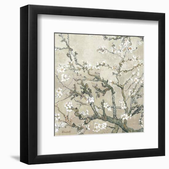 Almond Branches in Bloom, San Remy, c.1890 (tan)-Vincent van Gogh-Framed Premium Giclee Print