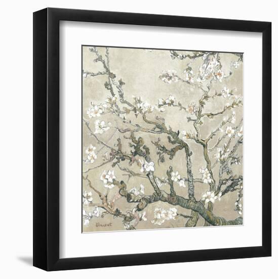 Almond Branches in Bloom, San Remy, c.1890 (tan)-Vincent van Gogh-Framed Premium Giclee Print