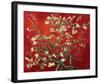 Almond Branches in Red-null-Framed Art Print